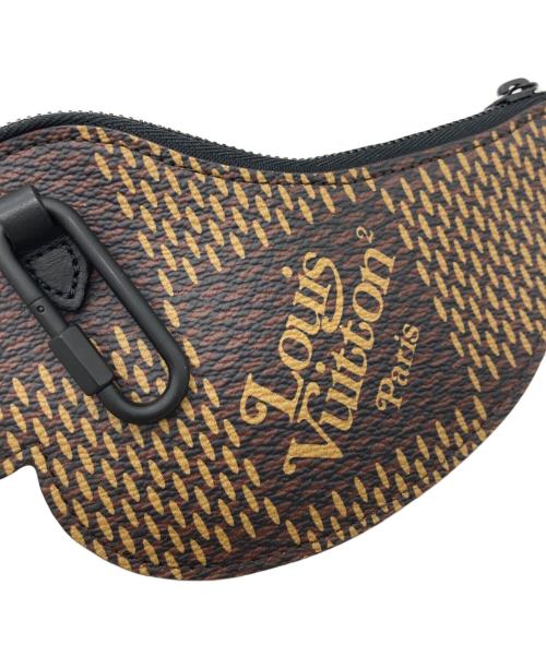 HUMAN MADE（ヒューマンメイド）HUMAN MADE (ヒューマンメイド) LOUIS VUITTON (ルイ ヴィトン) LV スクエアードコレクション ダック コイン・カードホルダー ブラック×ブラウンの古着・服飾アイテム