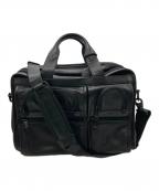 TUMIトゥミ）の古着「エクスパンダブル・オーガナイザー・レザー・コンピューター・ブリーフ」｜ブラック