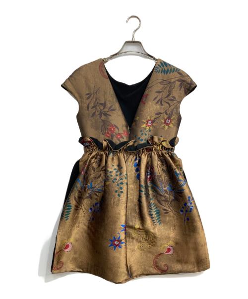 FENDI（フェンディ）FENDI (フェンディ) Cap-Sleeve Botanical Wallpaper-Print Mini Dress ブラウン サイズ:Sの古着・服飾アイテム