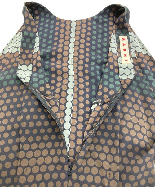 MARNI（マルニ）MARNI (マルニ) シルクワンピース ブラウン×ブラック サイズ:38の古着・服飾アイテム