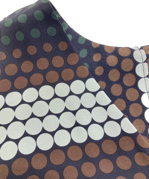 MARNI（マルニ）MARNI (マルニ) シルクワンピース ブラウン×ブラック サイズ:38の古着・服飾アイテム