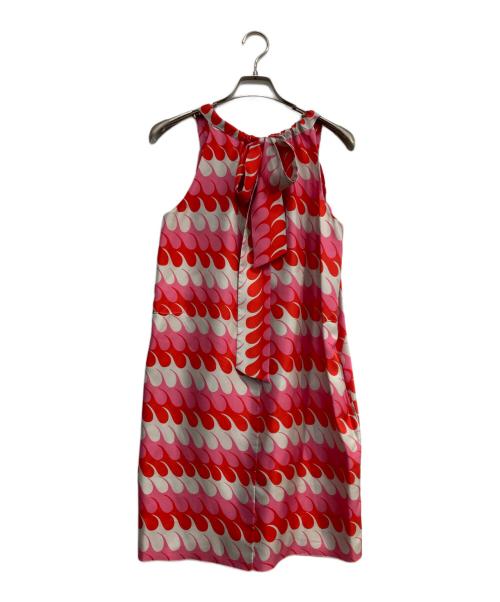 MARNI（マルニ）MARNI (マルニ) シルク総柄ワンピース レッド×ピンク サイズ:42の古着・服飾アイテム