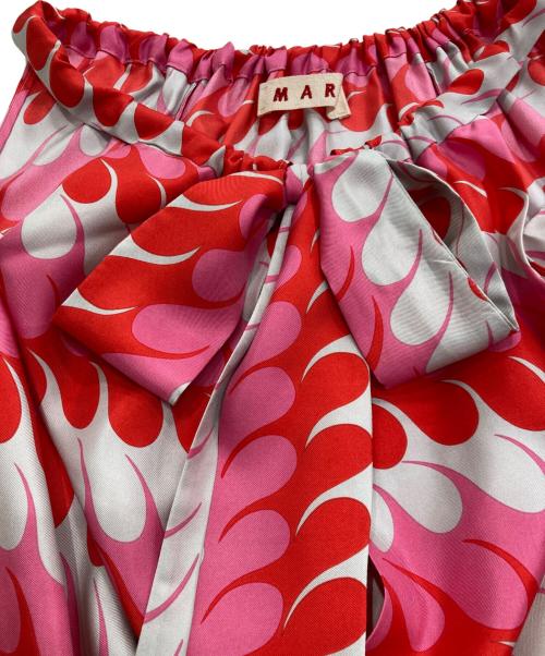 MARNI（マルニ）MARNI (マルニ) シルク総柄ワンピース レッド×ピンク サイズ:42の古着・服飾アイテム