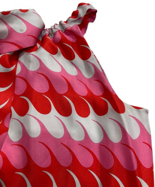 MARNI（マルニ）MARNI (マルニ) シルク総柄ワンピース レッド×ピンク サイズ:42の古着・服飾アイテム