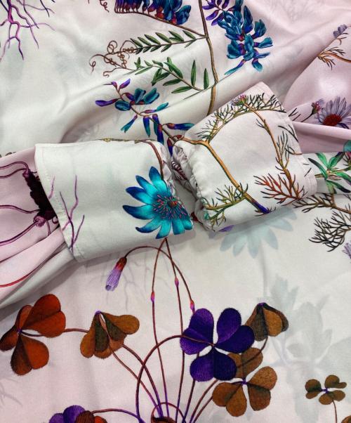 STELLA McCARTNEY（ステラマッカートニー）STELLA McCARTNEY (ステラマッカートニー) 総柄シルクブラウス ピンク サイズ:36の古着・服飾アイテム