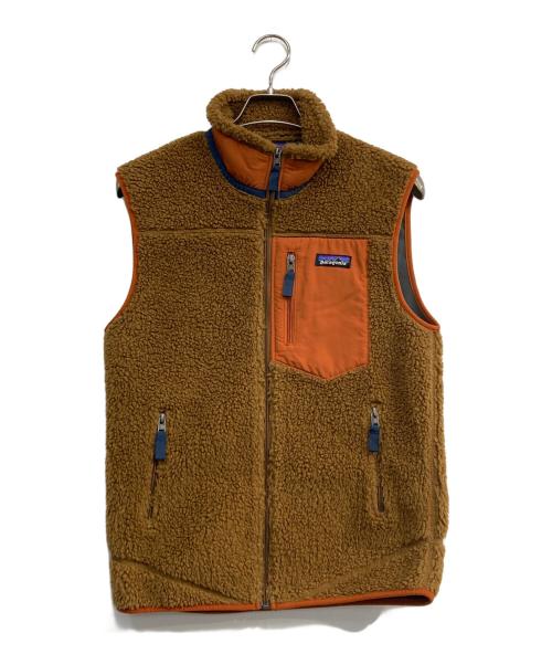 Patagonia（パタゴニア）Patagonia (パタゴニア) Classic Retro-X VEST ブラウン×オレンジ サイズ:Sの古着・服飾アイテム