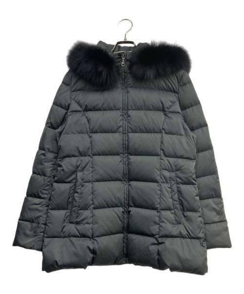 UNTITLED（アンタイトル）UNTITLED (アンタイトル) ブルーフォックスファーフーデットショートダウンコート グレー サイズ:3の古着・服飾アイテム