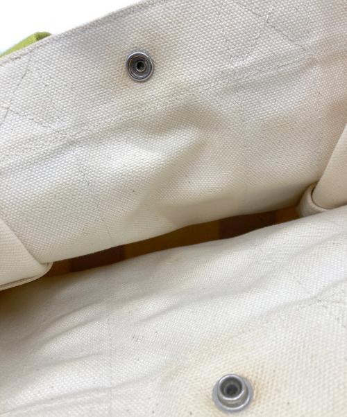 HERMES（エルメス）HERMES (エルメス) キャンバストートバッグ ベージュ×グリーンの古着・服飾アイテム