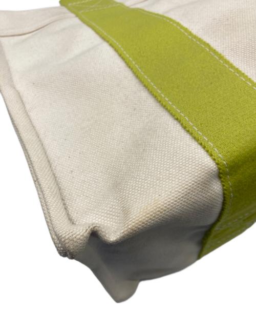 HERMES（エルメス）HERMES (エルメス) キャンバストートバッグ ベージュ×グリーンの古着・服飾アイテム