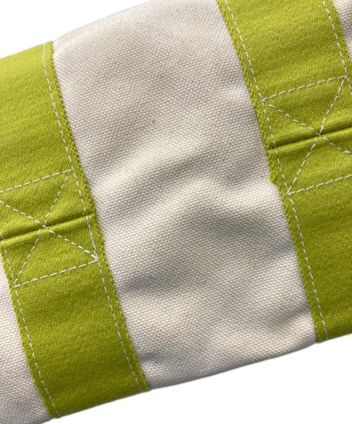 HERMES（エルメス）HERMES (エルメス) キャンバストートバッグ ベージュ×グリーンの古着・服飾アイテム