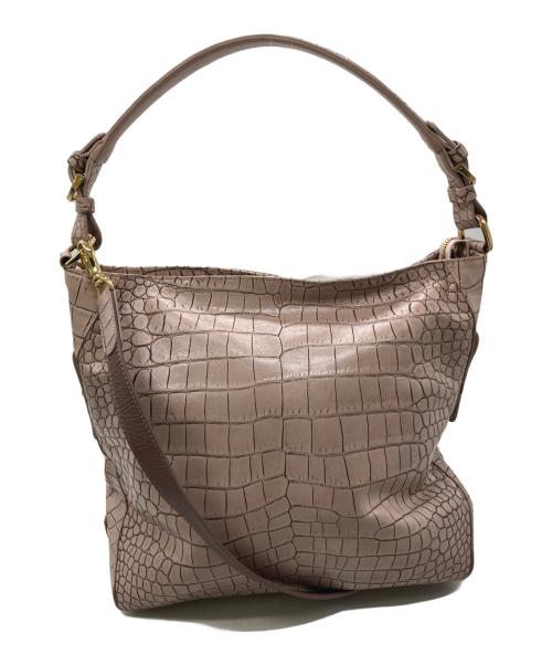 LEATHER JEWELS（レザージュエルズ）leather jewels (レザージュエルズ) クロコ2WAYバッグ ピンクの古着・服飾アイテム