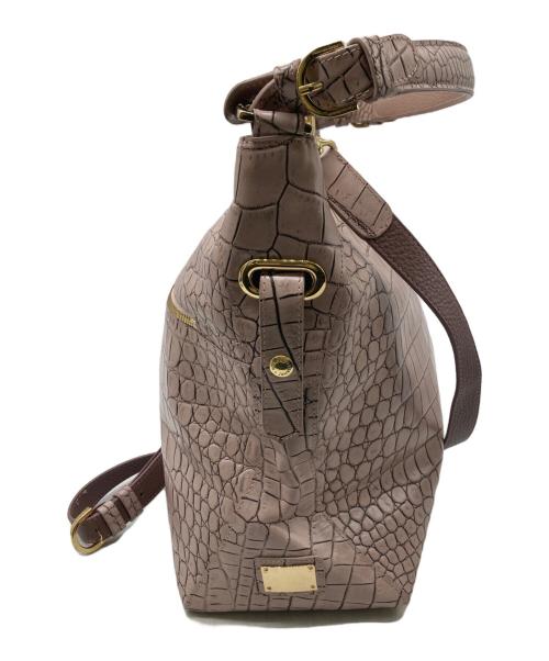 LEATHER JEWELS（レザージュエルズ）leather jewels (レザージュエルズ) クロコ2WAYバッグ ピンクの古着・服飾アイテム