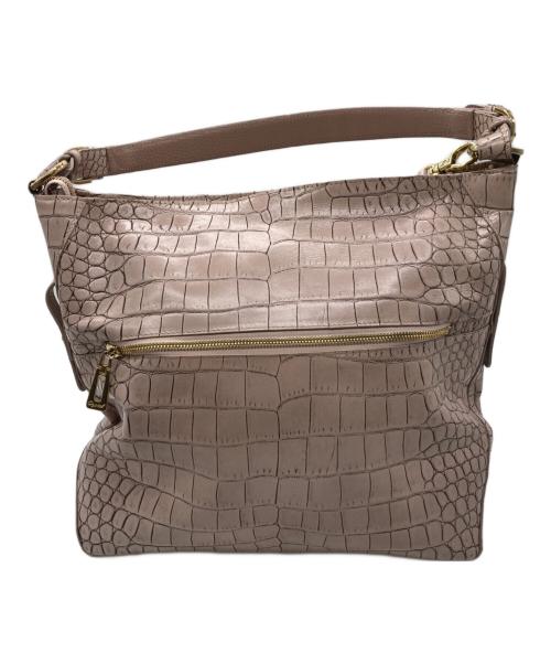 LEATHER JEWELS（レザージュエルズ）leather jewels (レザージュエルズ) クロコ2WAYバッグ ピンクの古着・服飾アイテム