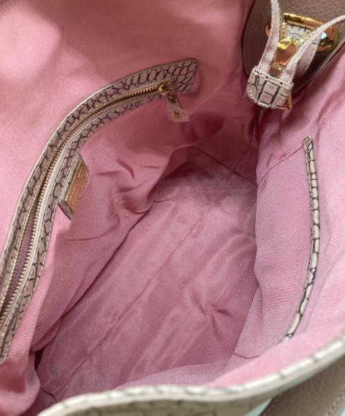 LEATHER JEWELS（レザージュエルズ）leather jewels (レザージュエルズ) クロコ2WAYバッグ ピンクの古着・服飾アイテム
