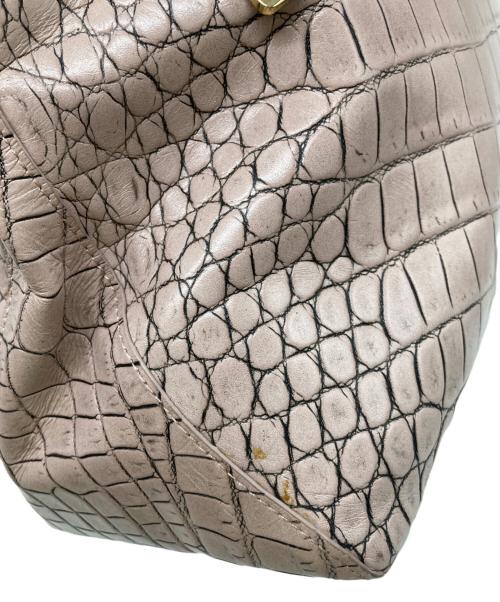 LEATHER JEWELS（レザージュエルズ）leather jewels (レザージュエルズ) クロコ2WAYバッグ ピンクの古着・服飾アイテム