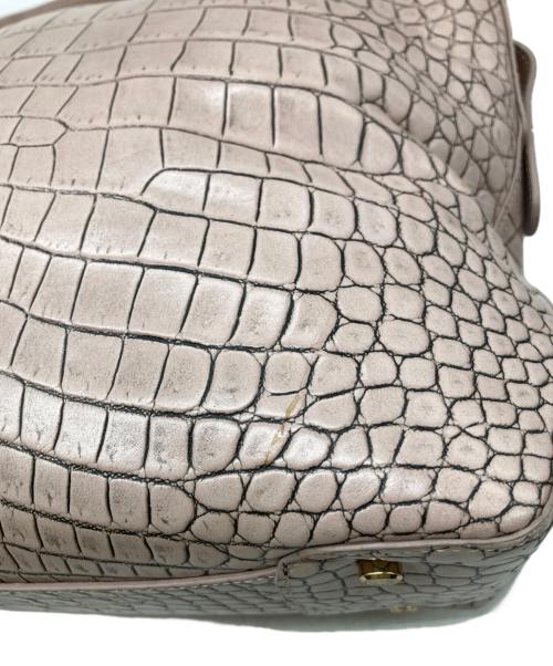 LEATHER JEWELS（レザージュエルズ）leather jewels (レザージュエルズ) クロコ2WAYバッグ ピンクの古着・服飾アイテム