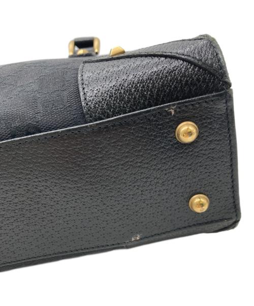 GUCCI（グッチ）GUCCI (グッチ) GGキャンバス ハンドバッグ ブラックの古着・服飾アイテム