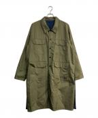 TAIONタイオン）の古着「ミリタリーリバーシブルバルカラーコート」｜カーキ