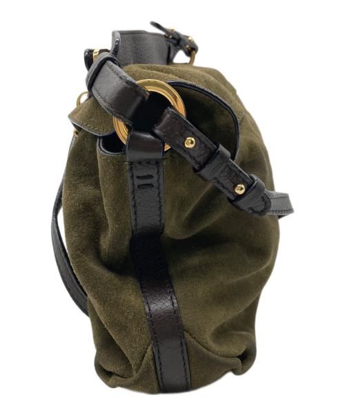 sergio rossi（セルジオロッシ）sergio rossi (セルジオロッシ) 2WAYスウェードショルダーバッグ カーキの古着・服飾アイテム