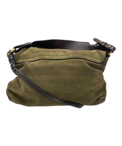 sergio rossi（セルジオロッシ）sergio rossi (セルジオロッシ) 2WAYスウェードショルダーバッグ カーキの古着・服飾アイテム