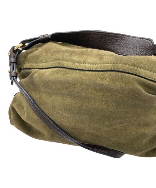sergio rossi（セルジオロッシ）sergio rossi (セルジオロッシ) 2WAYスウェードショルダーバッグ カーキの古着・服飾アイテム