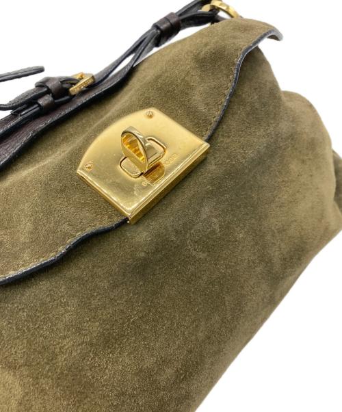 sergio rossi（セルジオロッシ）sergio rossi (セルジオロッシ) 2WAYスウェードショルダーバッグ カーキの古着・服飾アイテム