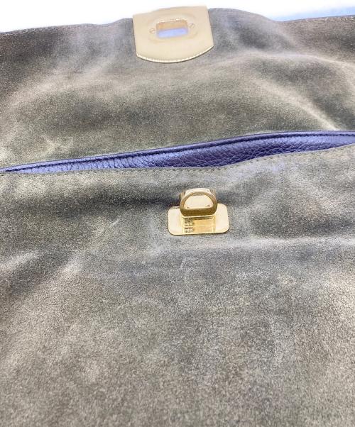 sergio rossi（セルジオロッシ）sergio rossi (セルジオロッシ) 2WAYスウェードショルダーバッグ カーキの古着・服飾アイテム