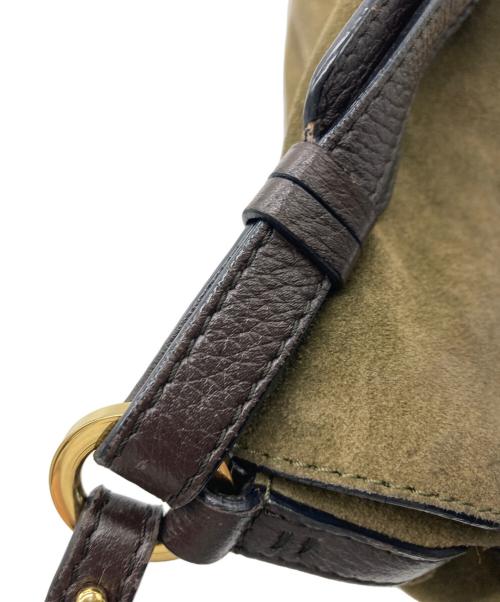 sergio rossi（セルジオロッシ）sergio rossi (セルジオロッシ) 2WAYスウェードショルダーバッグ カーキの古着・服飾アイテム