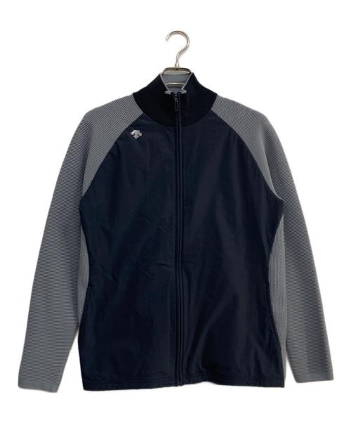 DESCENTE GOLF（デサントゴルフ）DESCENTE GOLF (デサントゴルフ) ポーラテックアルファ ニットジャケット グレー×ブラック サイズ:Ｍの古着・服飾アイテム