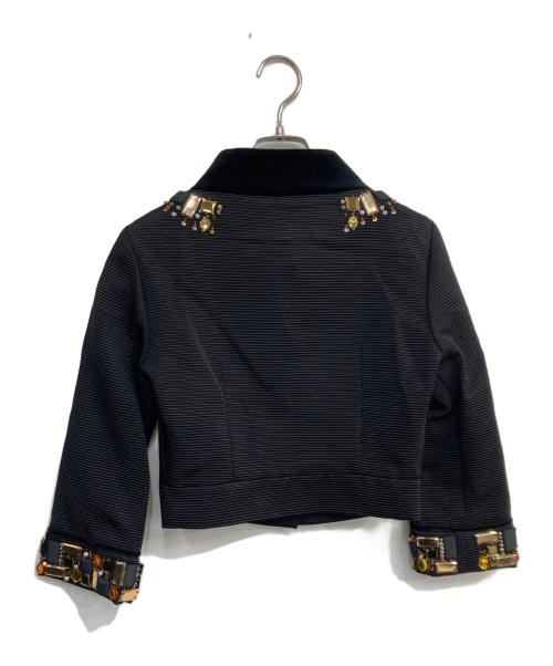 DOLCE & GABBANA（ドルチェ＆ガッバーナ）DOLCE & GABBANA (ドルチェ＆ガッバーナ) ビジューショートジャケット ブラック サイズ:38の古着・服飾アイテム