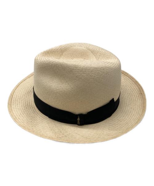 BORSALINO（ボルサリーノ）BORSALINO (ボルサリーノ) 天然草中折れハット ベージュ サイズ:58の古着・服飾アイテム