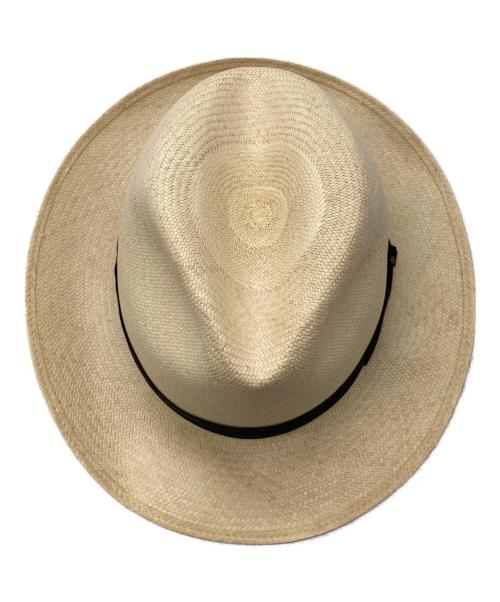 BORSALINO（ボルサリーノ）BORSALINO (ボルサリーノ) 天然草中折れハット ベージュ サイズ:58の古着・服飾アイテム