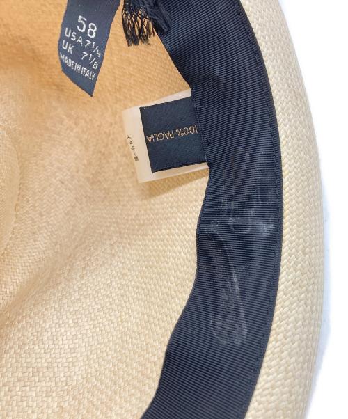 BORSALINO（ボルサリーノ）BORSALINO (ボルサリーノ) 天然草中折れハット ベージュ サイズ:58の古着・服飾アイテム