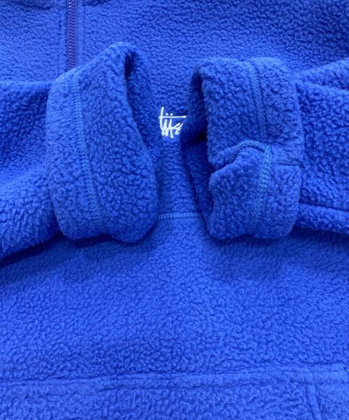 stussy（ステューシー）stussy (ステューシー) Half Zip Mock Neck ブルー サイズ:Ｍの古着・服飾アイテム