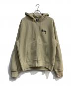 stussyステューシー）の古着「STUSSY CLASSIC DOT HOODIE」｜ベージュ