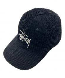 stussy（ステューシー）の古着「Corduroy Big Logo Low Pro Cap」｜ブラック