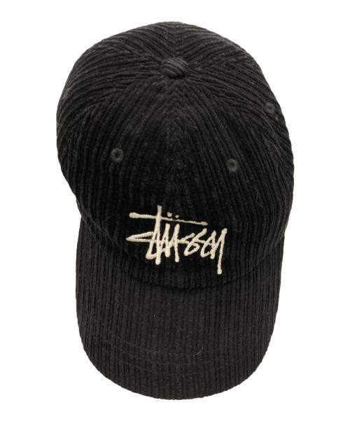 stussy（ステューシー）stussy (ステューシー) Corduroy Big Logo Low Pro Cap ブラックの古着・服飾アイテム