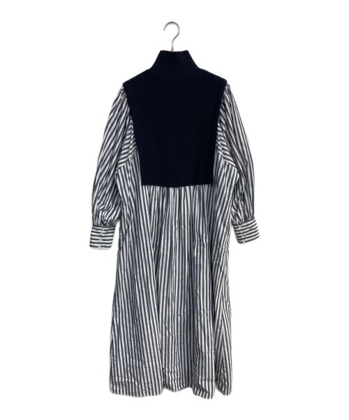 ETRE TOKYO（エトレトウキョウ）ETRE TOKYO (エトレトウキョウ) ニットコンビボリュームワンピース　1222530036-0 ネイビー サイズ:Freeの古着・服飾アイテム