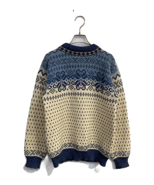 DALE OF NORWAY（ダーレ オブ ノルウェイ）DALE OF NORWAY (ダーレ オブ ノルウェイ) ノルディックニットカーディガン ブルー×アイボリー サイズ:44の古着・服飾アイテム