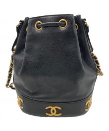 CHANEL（シャネル）の古着「ココマーク巾着ショルダーバッグ　トリプルココ」｜ブラック