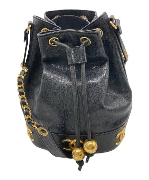 CHANEL（シャネル）CHANEL (シャネル) ココマーク巾着ショルダーバッグ　トリプルココ ブラックの古着・服飾アイテム