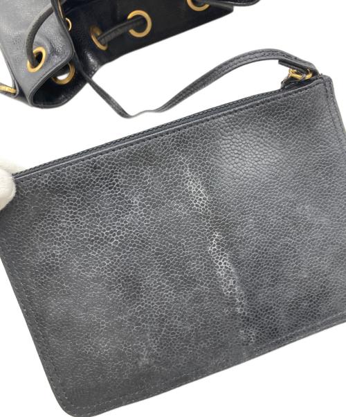 CHANEL（シャネル）CHANEL (シャネル) ココマーク巾着ショルダーバッグ　トリプルココ ブラックの古着・服飾アイテム