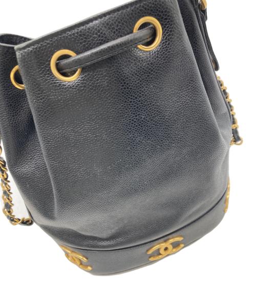 CHANEL（シャネル）CHANEL (シャネル) ココマーク巾着ショルダーバッグ　トリプルココ ブラックの古着・服飾アイテム
