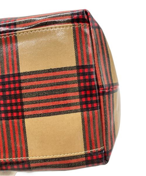 MACKINTOSH LONDON（マッキントッシュ ロンドン）MACKINTOSH LONDON (マッキントッシュ ロンドン) PVC チェック柄バッグ ベージュの古着・服飾アイテム