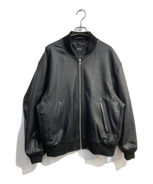 BEAMS（ビームス）BEAMS (ビームス) レザーボマージャケット ブラック サイズ:Ｍの古着・服飾アイテム