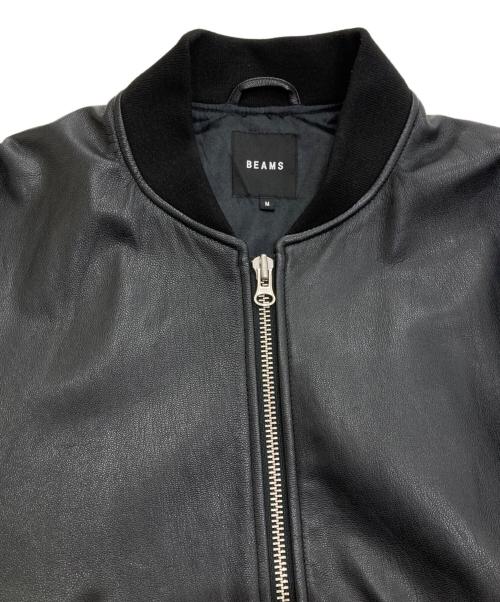 BEAMS（ビームス）BEAMS (ビームス) レザーボマージャケット ブラック サイズ:Ｍの古着・服飾アイテム