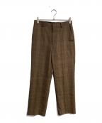 AURALEEオーラリー）の古着「BLUEFACED WOOL CHECK SLACKS」｜ブラウン