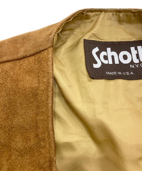 Schott（ショット）Schott (ショット) スウェードレザージレ ブラウン サイズ:XLの古着・服飾アイテム