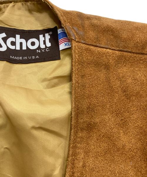 Schott（ショット）Schott (ショット) スウェードレザージレ ブラウン サイズ:XLの古着・服飾アイテム