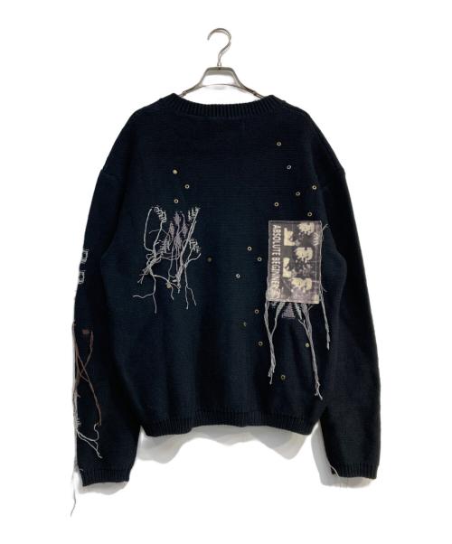 ZARA（ザラ）ZARA (ザラ) ADSB ANDERSSON BELL (アンダースンベル) ジャガードパッチカーディガン ブラック サイズ:Lの古着・服飾アイテム